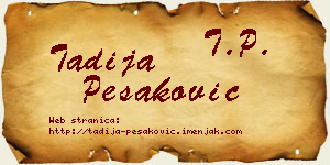Tadija Pešaković vizit kartica